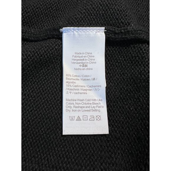 J. Crew Cotton Cashmere Patch Pocket Sweater Mock Neck Black Cozy Autumn Modern - Picture 4 of 4